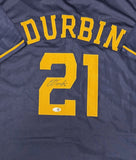 Brewers Infielder CALEB DURBIN Signed Custom Replica Blue Jersey AUTO - JSA