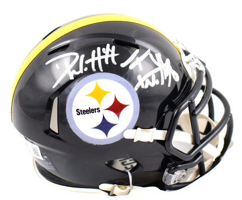 Derek Watt TJ Watt Autographed Steelers Speed Mini Helmet-Beckett W Holo *Silver