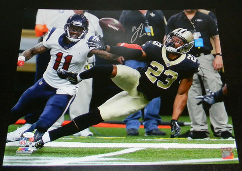 MARSHON LATTIMORE SIGNED AUTOGRAPHED NEW ORLEANS SAINTS 16x20 PHOTO JSA