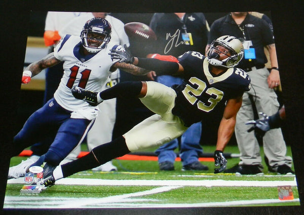 MARSHON LATTIMORE SIGNED AUTOGRAPHED NEW ORLEANS SAINTS 16x20 PHOTO JSA