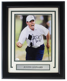 Justin Leonard Signed Framed 8x10 Golf Photo JSA 42811