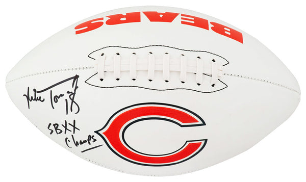 Mike Tomczak Signed Bears Logo Franklin White Football w/SB XX Champs - (SS COA)