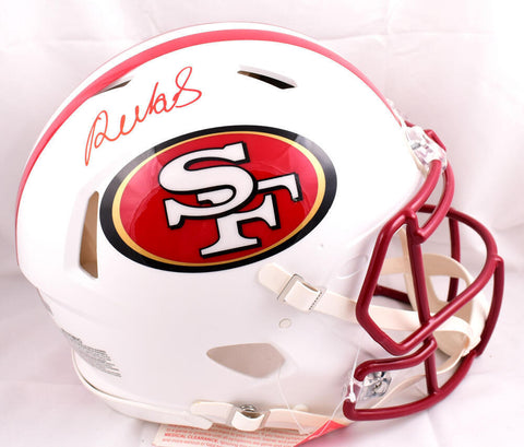 Deebo Samuel Autographed 49ers F/S Flat White Speed Authentic Helmet- Fanatics