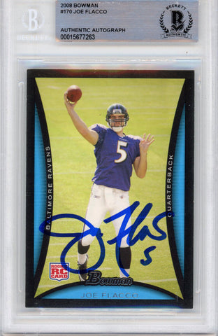Joe Flacco Autographed 2008 Bowman #170 Beckett Slabbed 39904