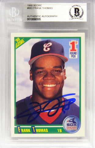 FRANK THOMAS Autographed White Sox 1990 Score Rookie Card #663 - Beckett