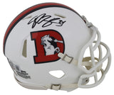 Broncos Champ Bailey Signed 2023 Alt White Speed Mini Helmet BAS Witnessed