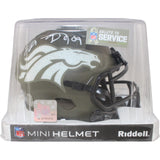 Shannon Sharpe Autographed Denver Broncos 22 Salute Mini Helmet Beckett 50810