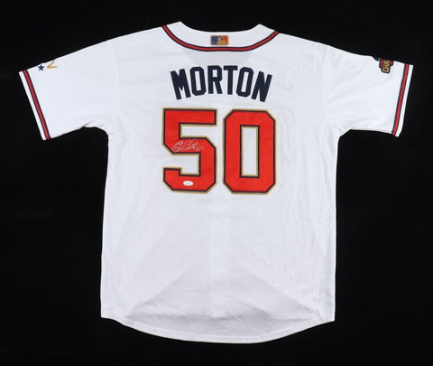 Charlie Morton Signed Atlanta Braves Custom Nike Style Jersey (JSA COA) Pitcher