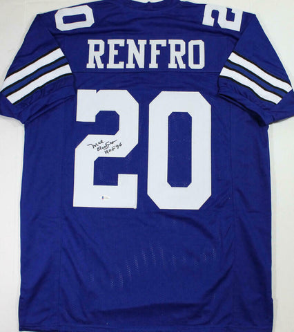 Mel Renfro Autographed Blue Pro Style Jersey w/HOF - Beckett W Auth *2