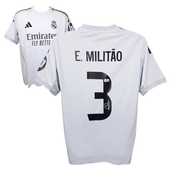 Eder Militao Signed Real Madrid FC Home Soccer Jersey #3 with Beckett Witness