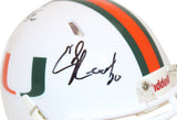 Ray Lewis & Ed Reed Autographed Miami Hurricanes Speed Mini Helmet BAS 39864