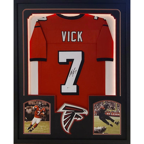 Michael Vick LED Autographed Signed Framed Atlanta Falcons Jersey BECKETT