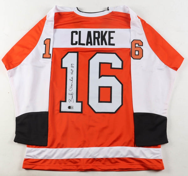 Bobby Clarke Signed Philadelphia Flyers Captains Jersey inscribed HOF 87/Beckett