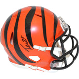 Tee Higgins Autographed Cincinnati Bengals Mini Helmet Beckett Witness 34044