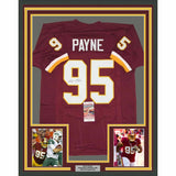 FRAMED Autographed/Signed DARON PAYNE 33x42 Washington Burgundy Jersey JSA COA