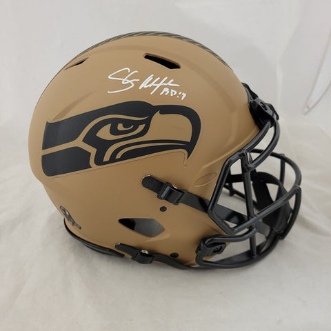 SHAUN ALEXANDER SIGNED SEATTLE SEAHAWKS FS STS SPEED AUTHENTIC HELMET BECKETT QR