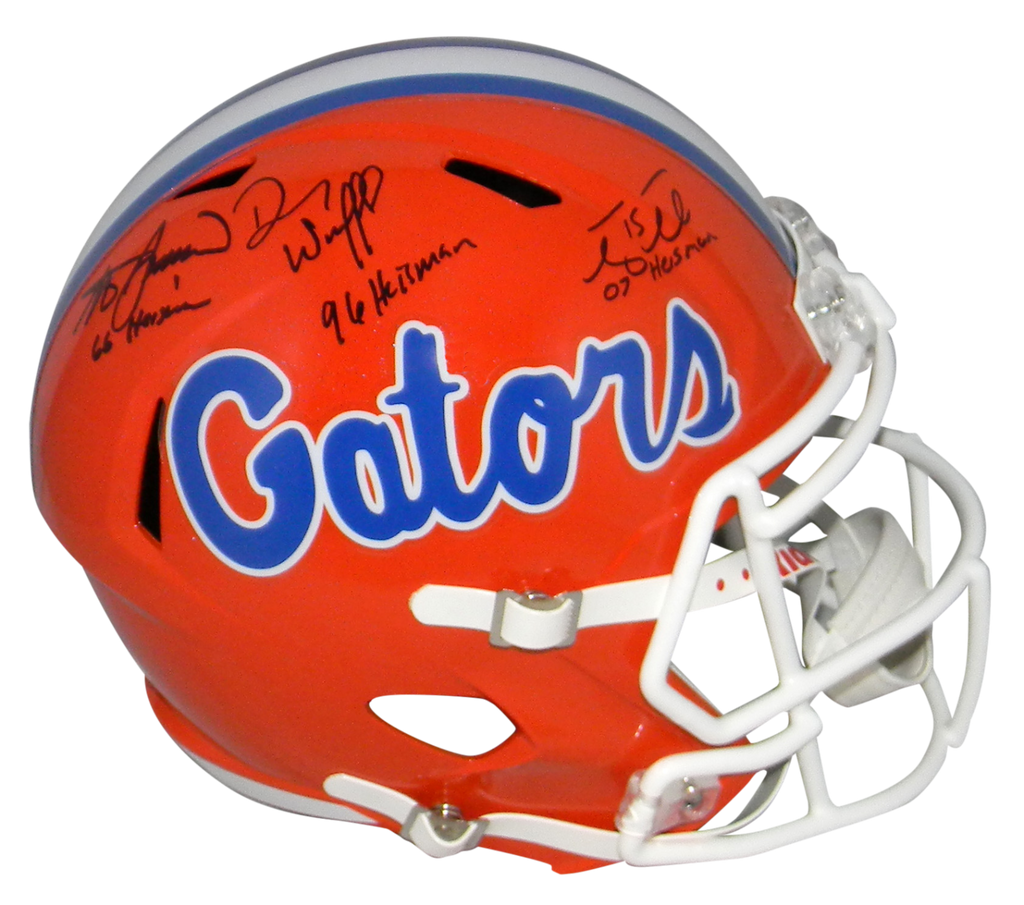 TIM TEBOW STEVE SPURRIER DANNY WUERFFEL SIGNED FLORIDA GATORS SPEED HE ...