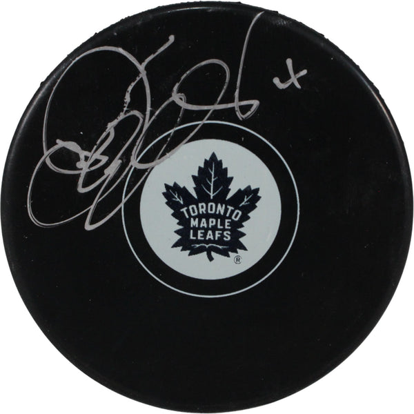 Dave Ellett Autographed/Signed Toronto Maple Leafs Logo Puck JSA 53991