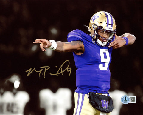 Michael Penix Jr. Signed 8x10 Photo Washington Huskies Bow & Arrow Beckett Wit