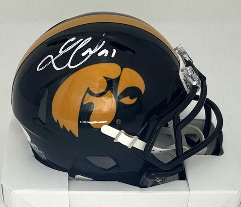 Packers LUKAS VAN NESS Signed Riddell IOWA HAWKEYES Speed Mini Helmet AUTO BAS