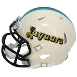 Travis Hunter Autographed Jacksonville Jaguars RETRO Speed Mini Helmet Beckett