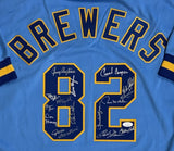 1982 Milwaukee Brewers Team Signed Signed Replica Blue Jersey - 15 Sigs - JSA
