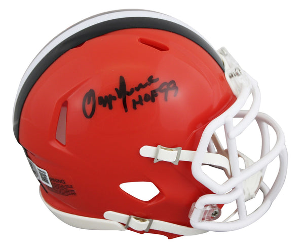 Browns Ozzie Newsome "HOF 99" Signed 2024 Speed Mini Helmet BAS Witnessed