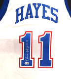 Washington Bullets Elvin Hayes Autographed White Jersey Beckett BAS QR #BS30068