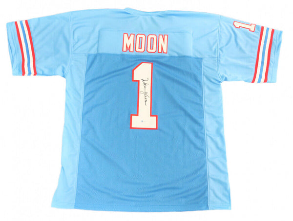Warren Moon Signed Houston Oilers Jersey (Beckett COA) 9xPro Bowl Quarterback