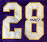 Adrian Peterson Minnesota Signed Purple Football Jersey JSA