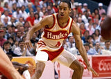 Spud Webb Signed Atlanta Hawks Jersey (Beckett) 1986 Slam Dunk Champion