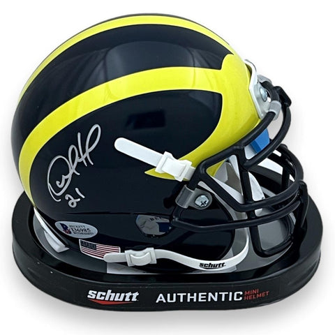 Wolverines Demond Howard Autographed Signed Mini Helmet - Beckett