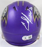 Ed Reed Autographed Baltimore Ravens Flash Speed Mini Helmet-Beckett W Hologram
