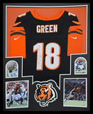 FRAMED CINCINNATI BENGALS AJ GREEN AUTOGRAPHED JERSEY JSA COA