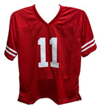 Brandon Aiyuk Autographed/Signed Red Pro Style Jersey Beckett 38202