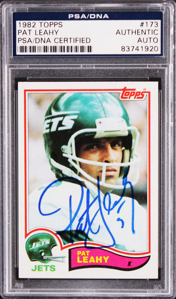 Jets Pat Leahy Authentic Signed 1982 Topps #173 Card PSA/DNA Slabbed