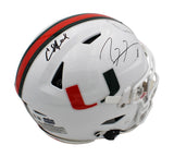 Ray Lewis/Ed Reed Signed Miami Hurricanes Speed Flex Authentic White NCAA Helmet