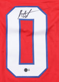 Keon Coleman Signed Buffalo Bills Red Jersey (Beckett) 2024 2nd Rnd Pick/ FSU WR