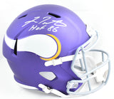 Fran Tarkenton Autographed Vikings F/S Tribute Speed Helmet w/HOF - Beckett W