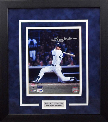 REGGIE JACKSON AUTOGRAPHED NEW YORK YANKEES 8x10 FRAMED PHOTO PSA/DNA