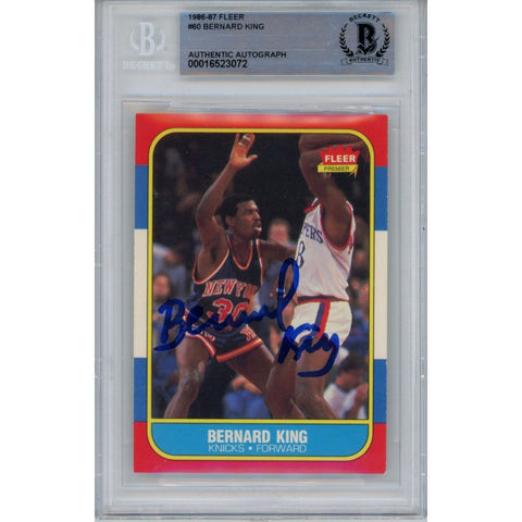 Bernard King Autographed/Signed 1986 Fleer 60 Card Beckett 47045