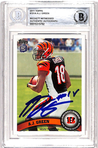 AJ Green Autographed/Signed 2011 Topps #151 Trading Card Beckett 39072