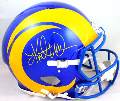 Kurt Warner Autographed LA Rams F/S 2020 Speed Authentic Helmet- Beckett W *Yell