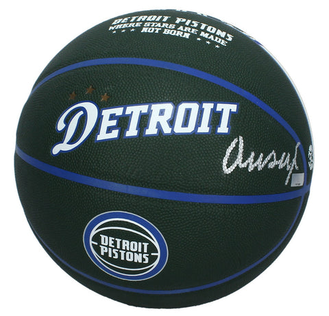 Ausar Thompson Autographed Detroit Pistons City Edition Wilson Basketball Panini