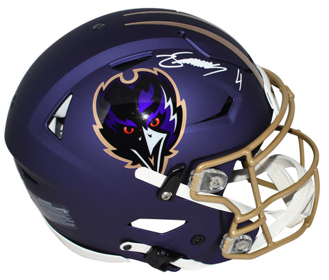 ZAY FLOWERS SIGNED BALTIMORE RAVENS PURPLE AUTHENTIC SPEEDFLEX HELMET BECKETT