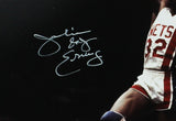 Julius Erving Signed Philadelphia 76ers Unframed 16x20 NBA Dunking Photo- "Dr J"