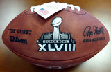 RUSSELL WILSON AUTOGRAPHED SUPER BOWL LEATHER FOOTBALL SEAHAWKS RW HOLO 72352