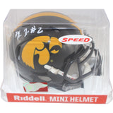 Kaleb Johnson Autographed Iowa Hawkeyes Mini Helmet Beckett Witness 51713