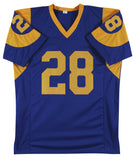 Marshall Faulk Authentic Signed Blue Pro Style Jersey BAS Witnessed 2