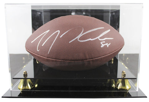 Vikings T.J. Hockenson Signed Wilson Super Grip Football W/ Case BAS Witnessed